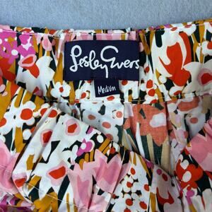 NWT Lesley Evers Dixie Queens Garden pink floral midi dress 100% cotton MEDIUM